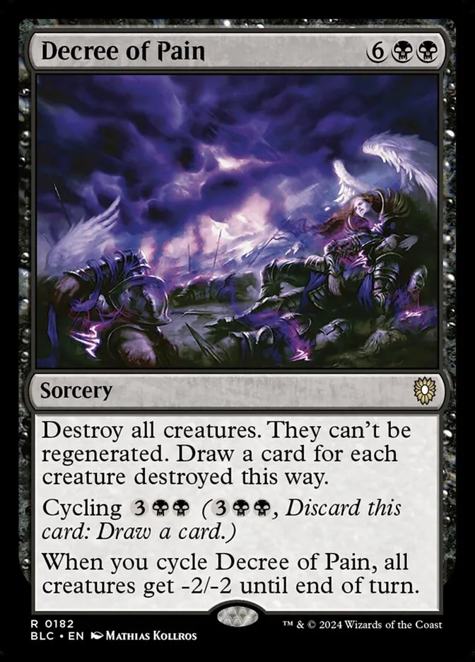 2024 Bloomburrow Commander Decree of Pain #182 rare card image