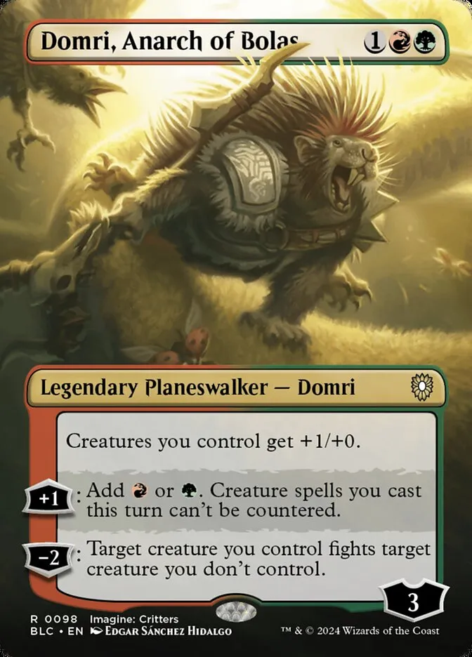 2024 Bloomburrow Commander Domri, Anarch of Bolas rare #98 rare card image