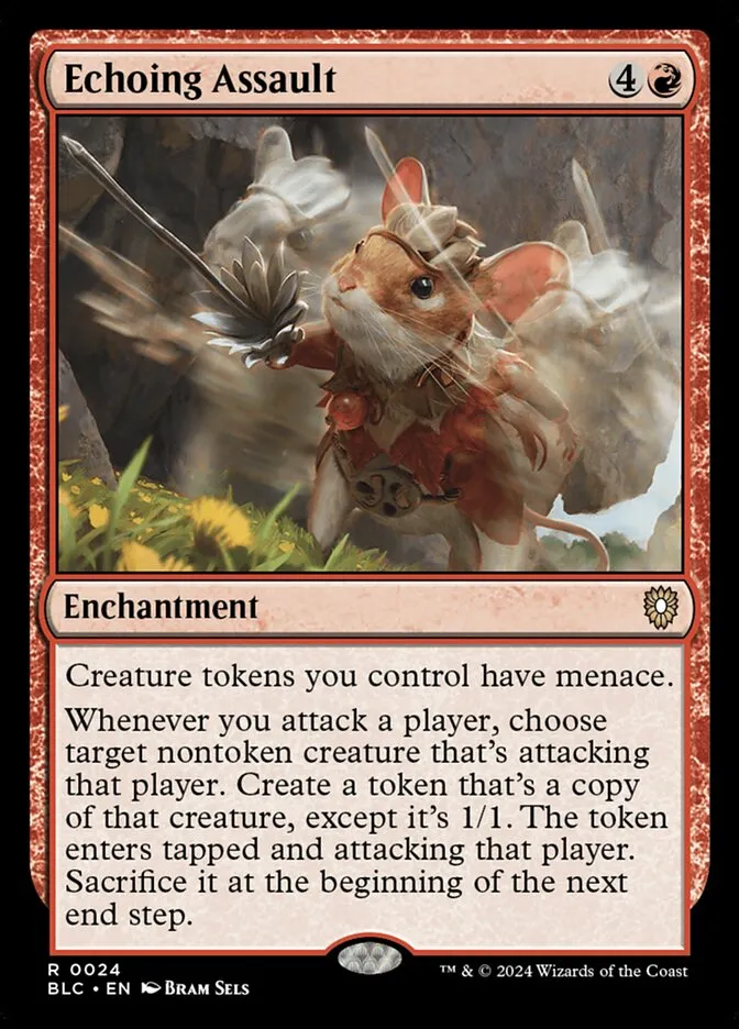 2024 Bloomburrow Commander Echoing Assault rare #24 rare card image