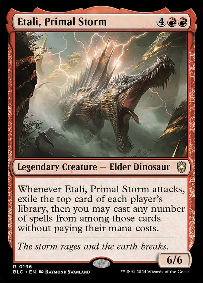 2024 Bloomburrow Commander Etali, Primal Storm #196 rare card image
