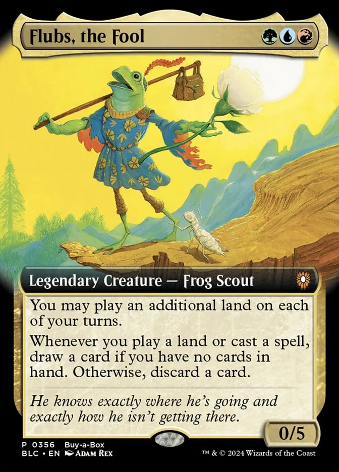 2024 Bloomburrow Commander Flubs, the Fool #356 mythic card image