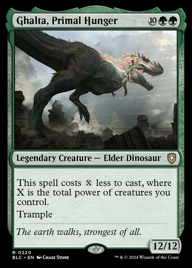 2024 Bloomburrow Commander Ghalta, Primal Hunger #220 rare card image