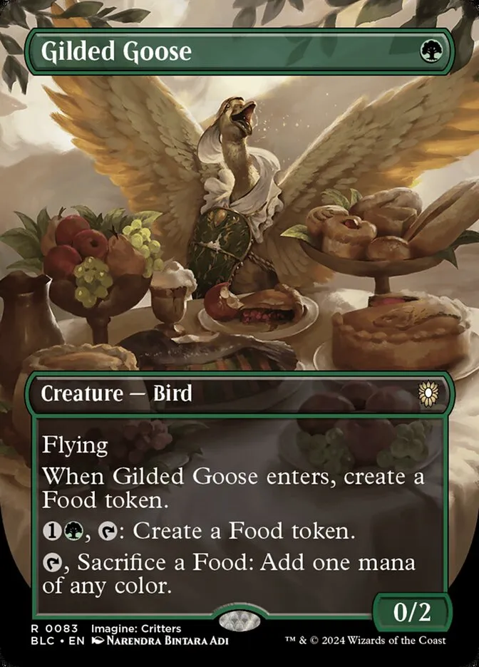 2024 Bloomburrow Commander Gilded Goose rare #83 rare card image
