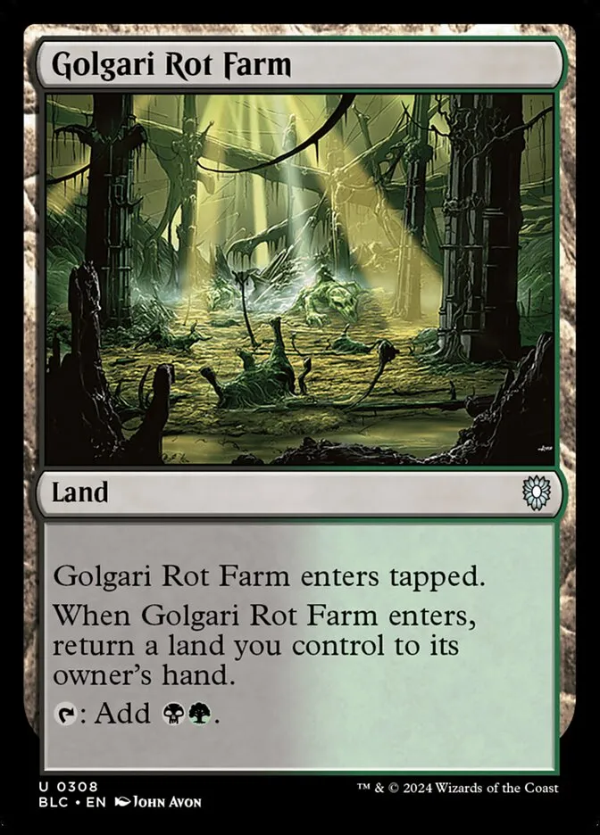 2024 Bloomburrow Commander Golgari Rot Farm uncommon #308 uncommon card image