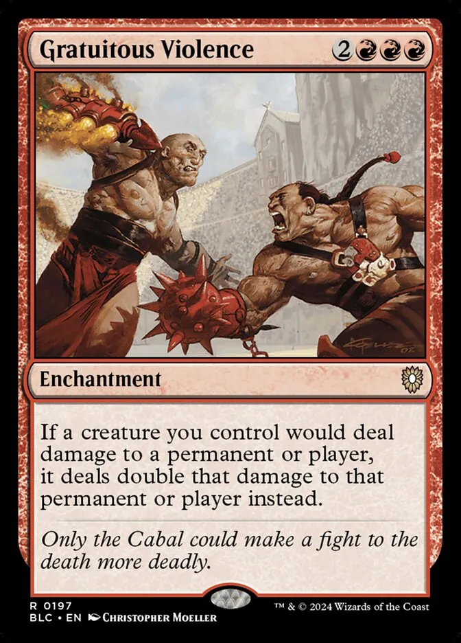 2024 Bloomburrow Commander Gratuitous Violence #197 rare card image