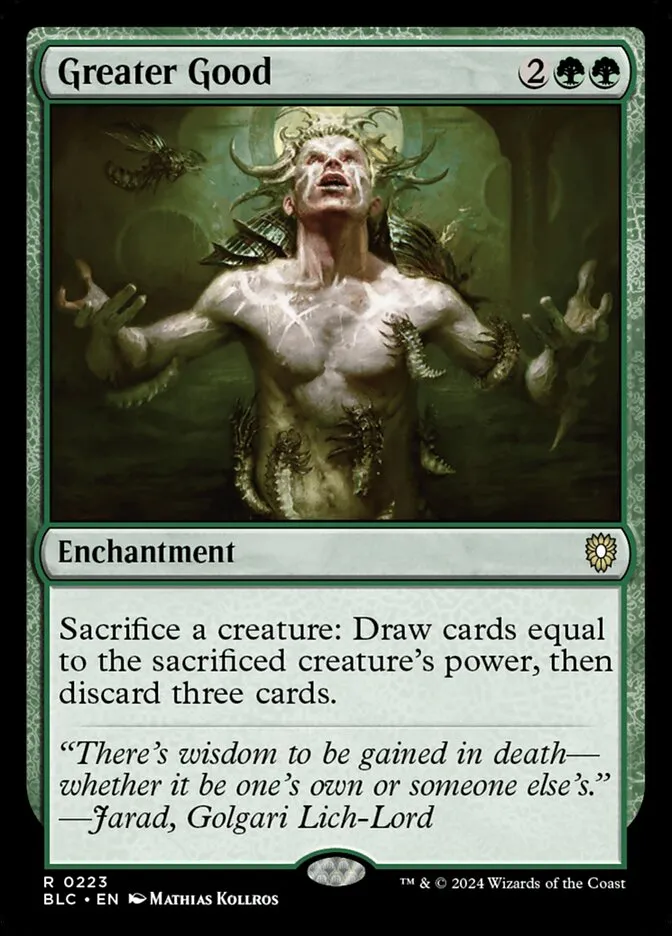 2024 Bloomburrow Commander Greater Good #223 rare card image