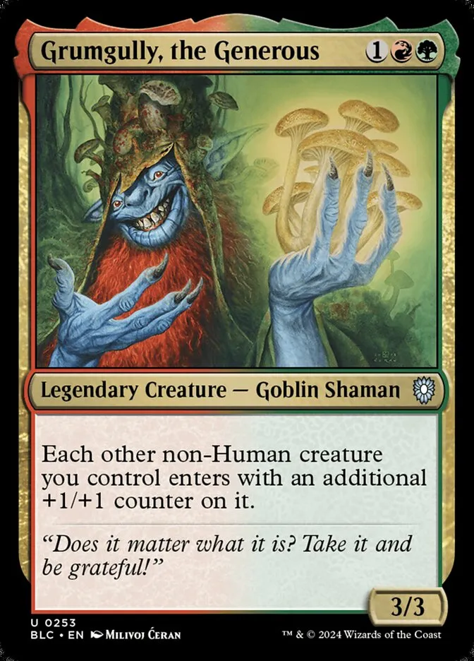 2024 Bloomburrow Commander Grumgully, the Generous uncommon #253 uncommon card image