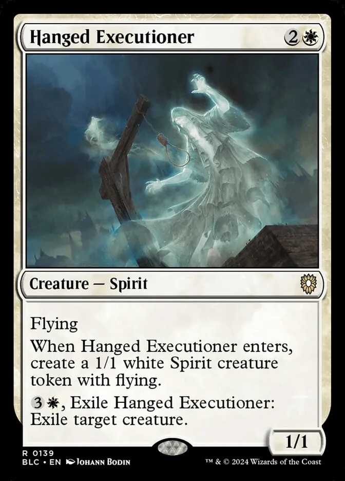 2024 Bloomburrow Commander Hanged Executioner #139 rare card image