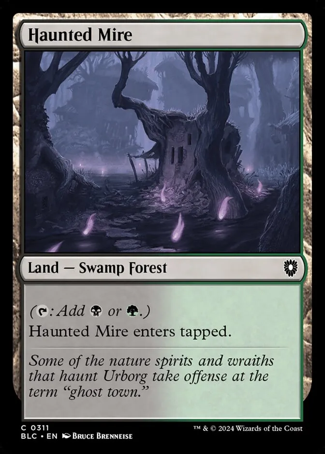 2024 Bloomburrow Commander Haunted Mire common #311 common card image
