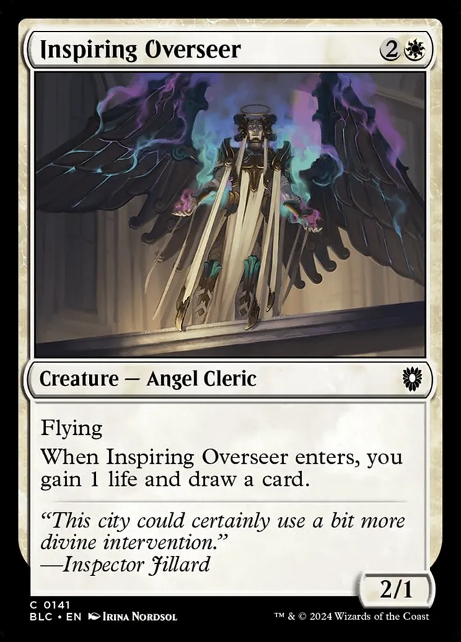 2024 Bloomburrow Commander Inspiring Overseer common #141 common card image