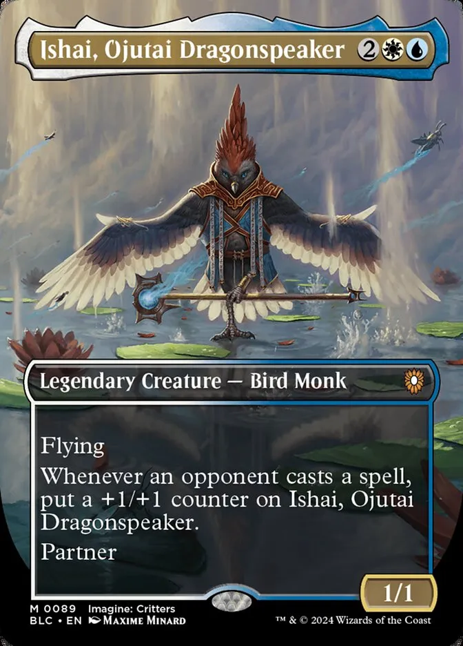 2024 Bloomburrow Commander Ishai, Ojutai Dragonspeaker [Borderless Foil] mythic #89 mythic card image