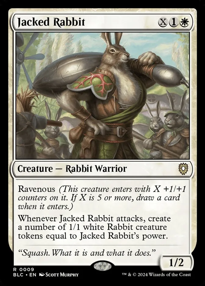 2024 Bloomburrow Commander Jacked Rabbit rare #9 rare card image