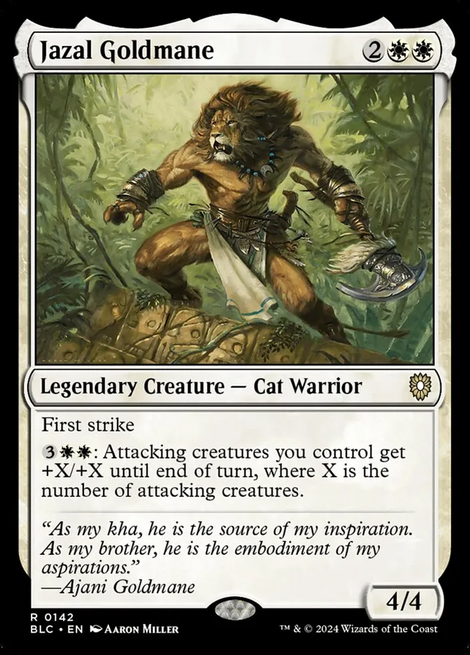 2024 Bloomburrow Commander Jazal Goldmane #142 rare card image