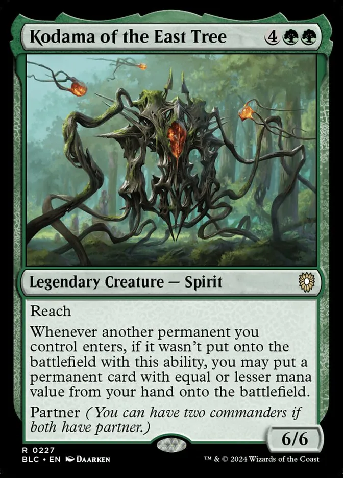 2024 Bloomburrow Commander Kodama of the East Tree #227 rare card image