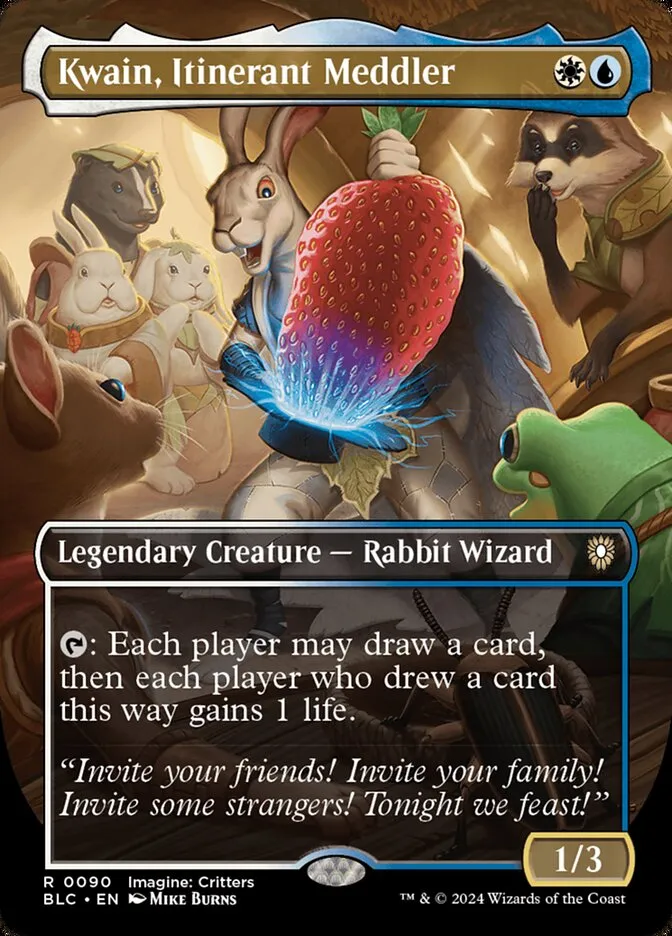 2024 Bloomburrow Commander Kwain, Itinerant Meddler rare #90 rare card image