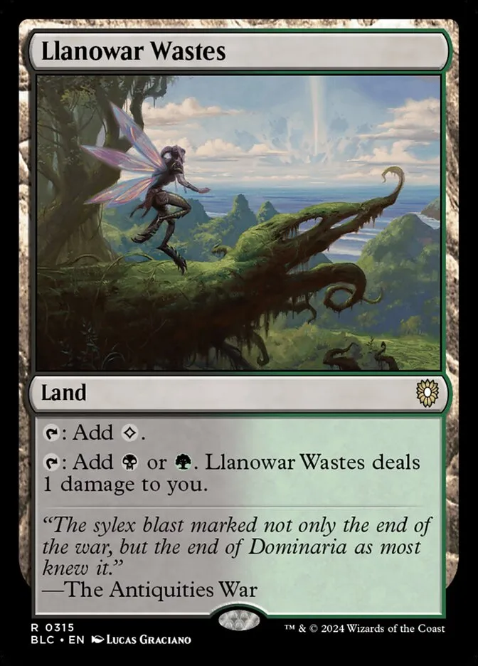 2024 Bloomburrow Commander Llanowar Wastes #315 rare card image
