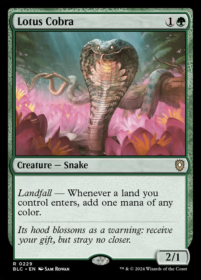 2024 Bloomburrow Commander Lotus Cobra #229 rare card image