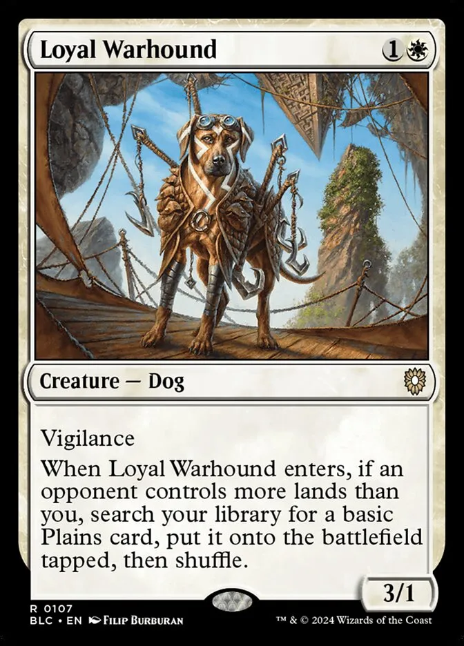 2024 Bloomburrow Commander Loyal Warhound rare #107 rare card image