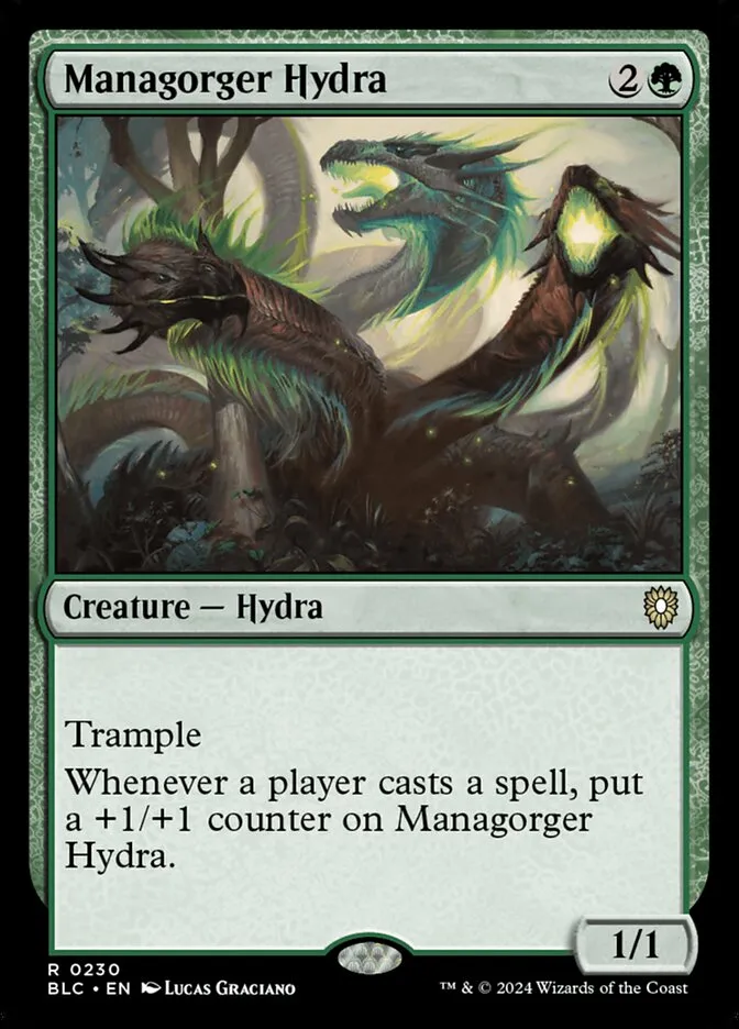 2024 Bloomburrow Commander Managorger Hydra #230 rare card image