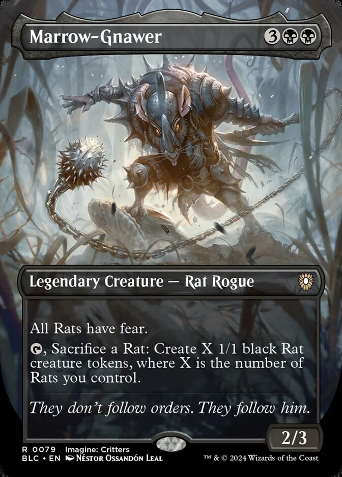 2024 Bloomburrow Commander Marrow-Gnawer [Borderless Foil] rare #79 rare card image