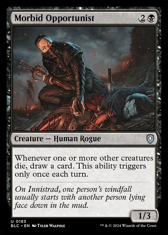 2024 Bloomburrow Commander Morbid Opportunist uncommon #183 uncommon card image