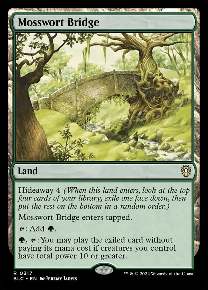2024 Bloomburrow Commander Mosswort Bridge #317 rare card image