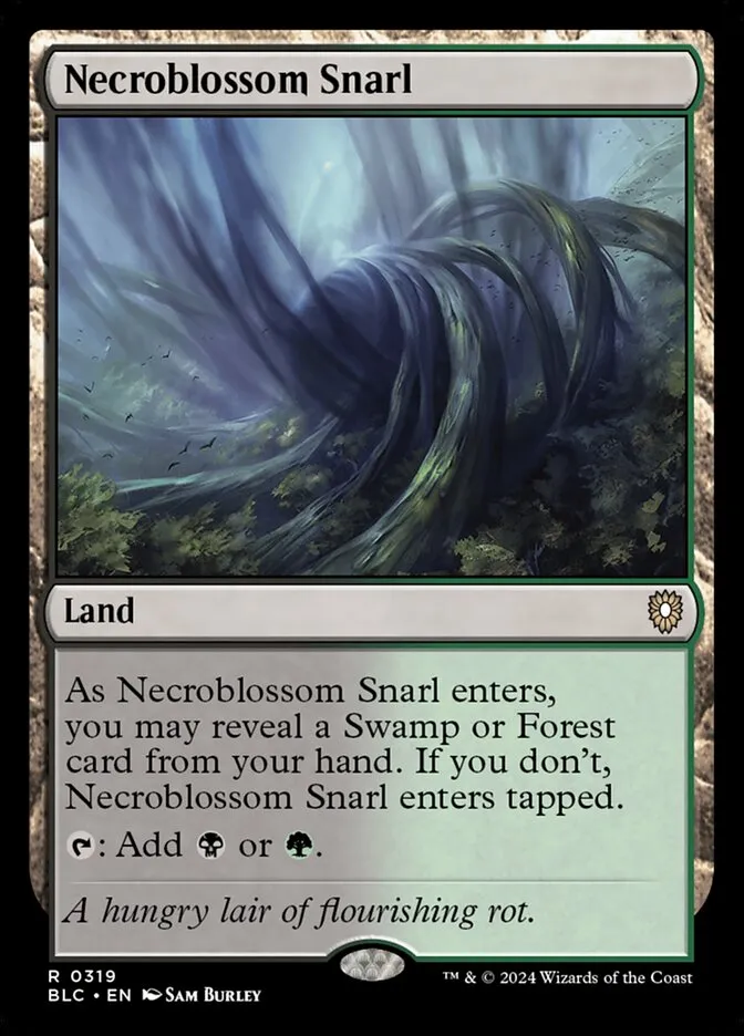 2024 Bloomburrow Commander Necroblossom Snarl #319 rare card image