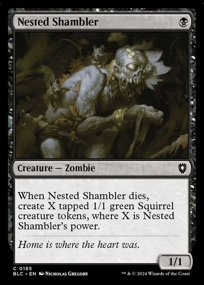 2024 Bloomburrow Commander Nested Shambler common #185 common card image