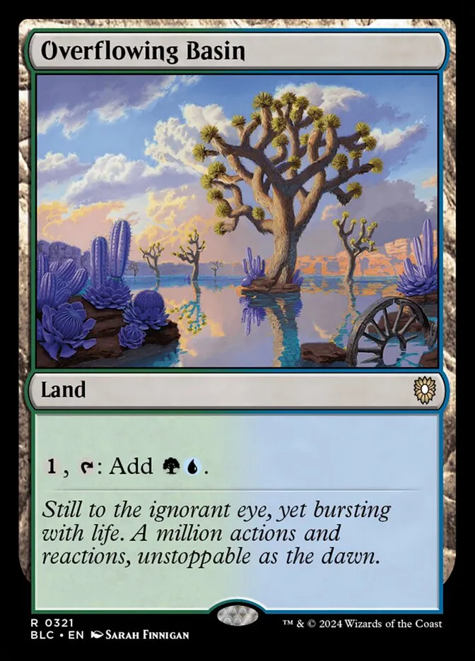 2024 Bloomburrow Commander Overflowing Basin #321 rare card image