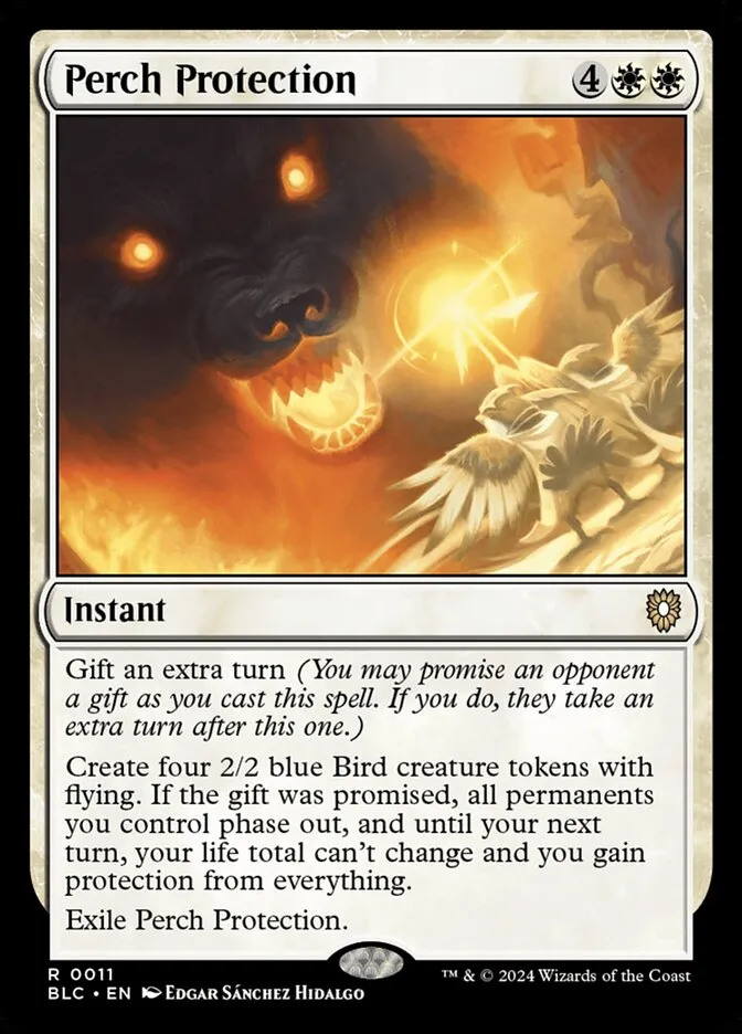 2024 Bloomburrow Commander Perch Protection rare #11 rare card image