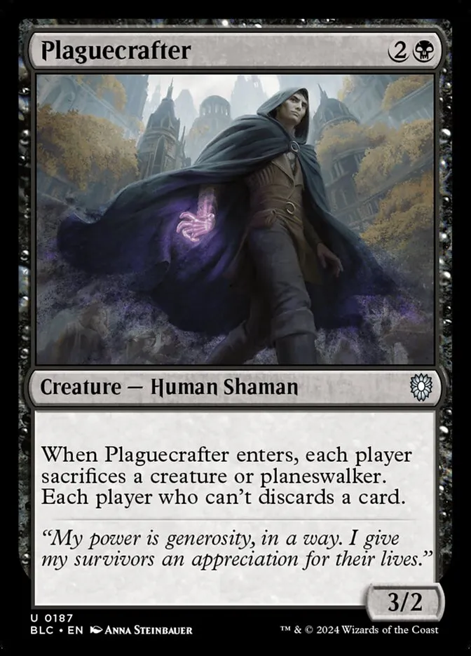 2024 Bloomburrow Commander Plaguecrafter uncommon #187 uncommon card image