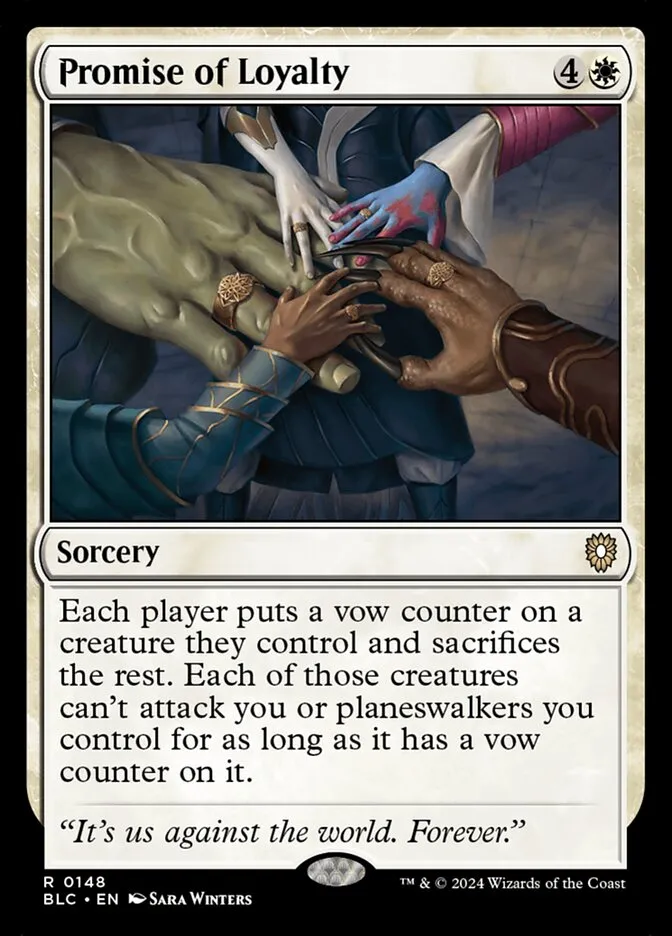 2024 Bloomburrow Commander Promise of Loyalty #148 rare card image
