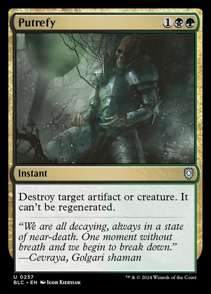 2024 Bloomburrow Commander Putrefy uncommon #257 uncommon card image