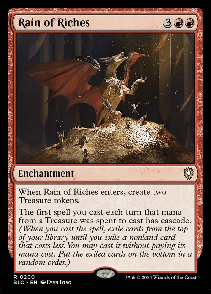 2024 Bloomburrow Commander Rain of Riches #200 rare card image