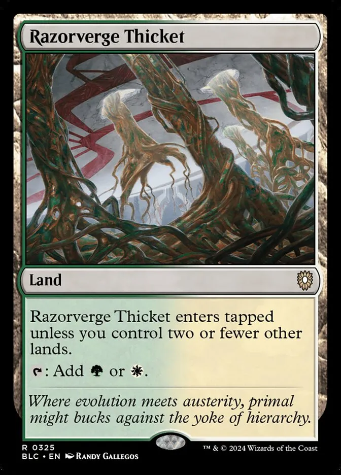 2024 Bloomburrow Commander Razorverge Thicket #325 rare card image