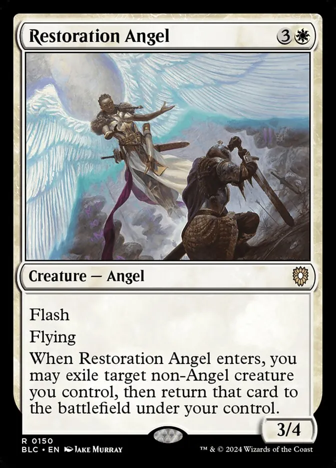 2024 Bloomburrow Commander Restoration Angel #150 rare card image