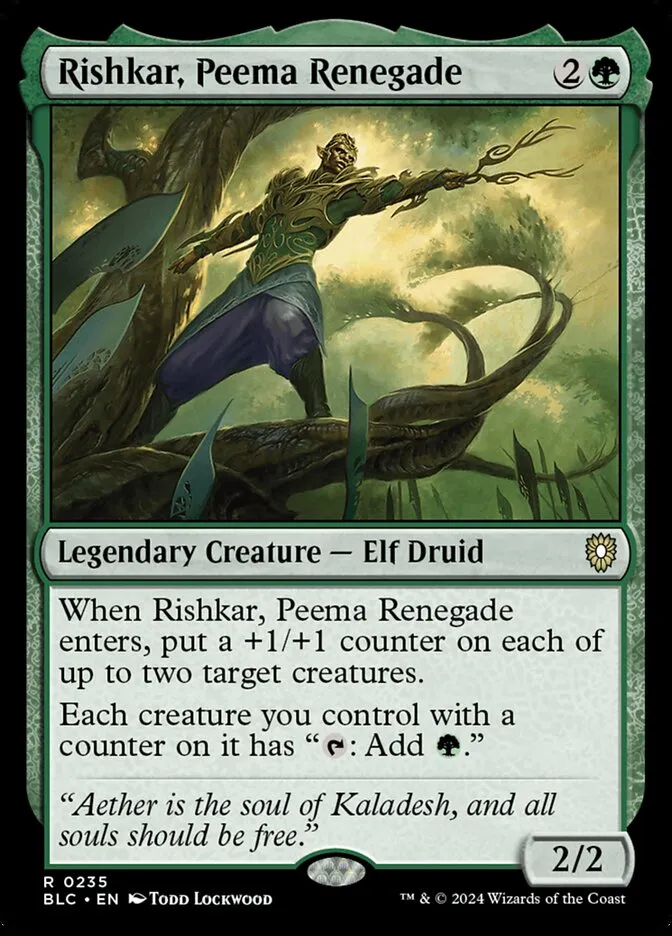 2024 Bloomburrow Commander Rishkar, Peema Renegade #235 rare card image