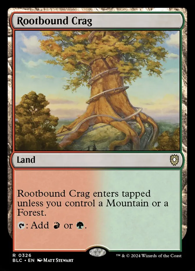 2024 Bloomburrow Commander Rootbound Crag #326 rare card image