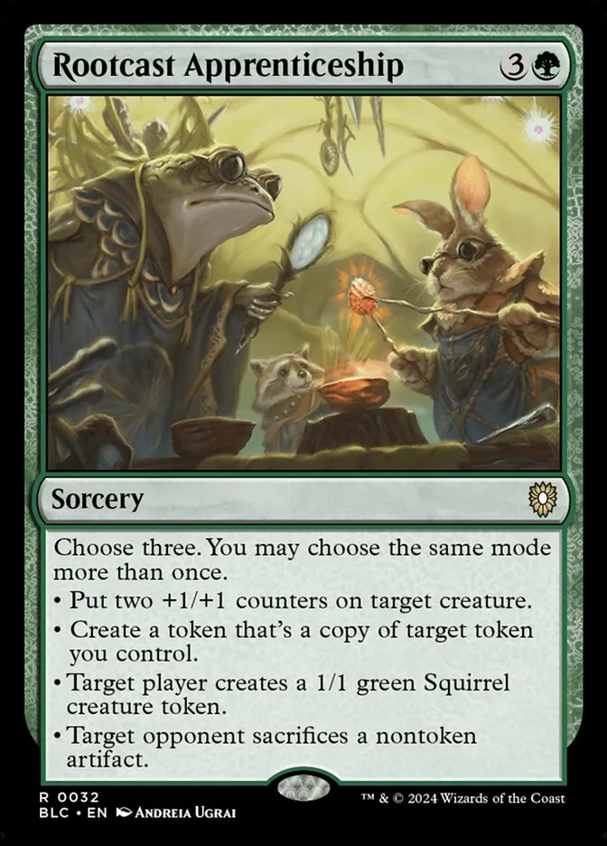 2024 Bloomburrow Commander Rootcast Apprenticeship rare #32 rare card image