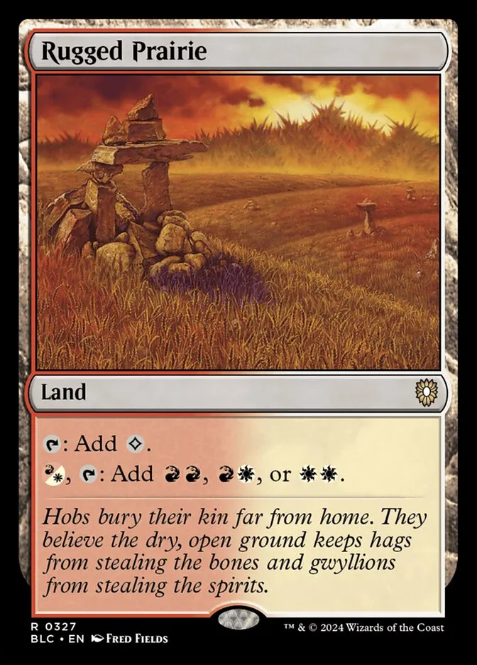 2024 Bloomburrow Commander Rugged Prairie #327 rare card image