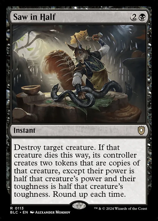 2024 Bloomburrow Commander Saw in Half rare #113 rare card image