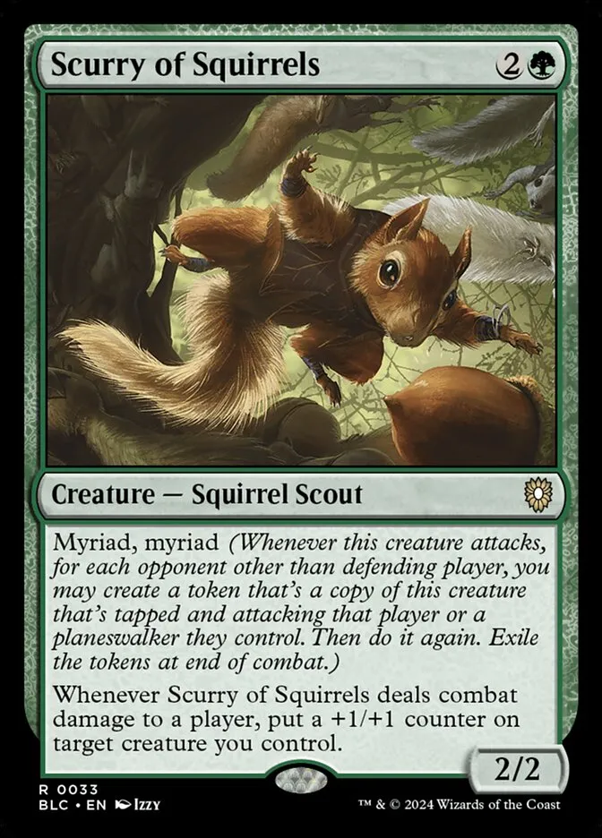 2024 Bloomburrow Commander Scurry of Squirrels rare #33 rare card image