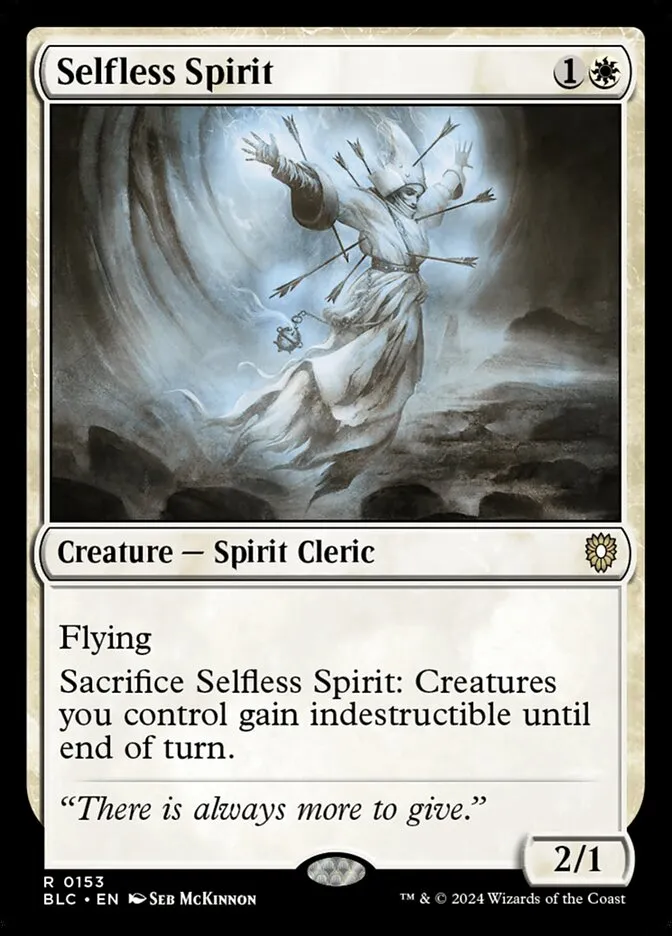 2024 Bloomburrow Commander Selfless Spirit #153 rare card image