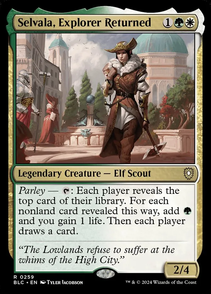 2024 Bloomburrow Commander Selvala, Explorer Returned rare #259 rare card image