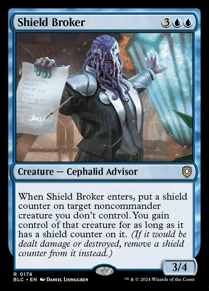 2024 Bloomburrow Commander Shield Broker #174 rare card image
