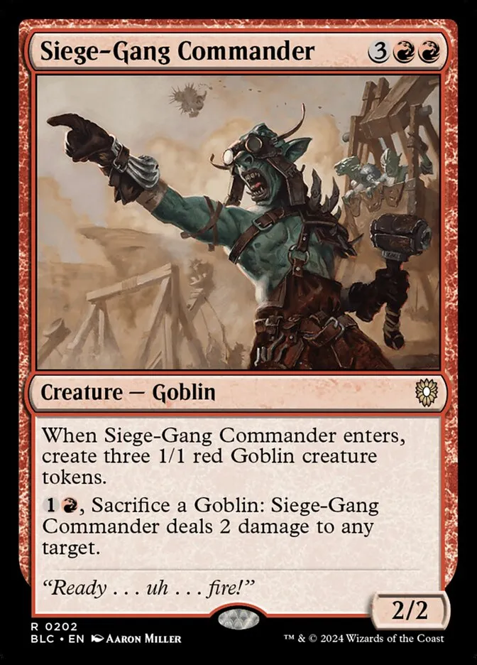 2024 Bloomburrow Commander Siege-Gang Commander #202 rare card image
