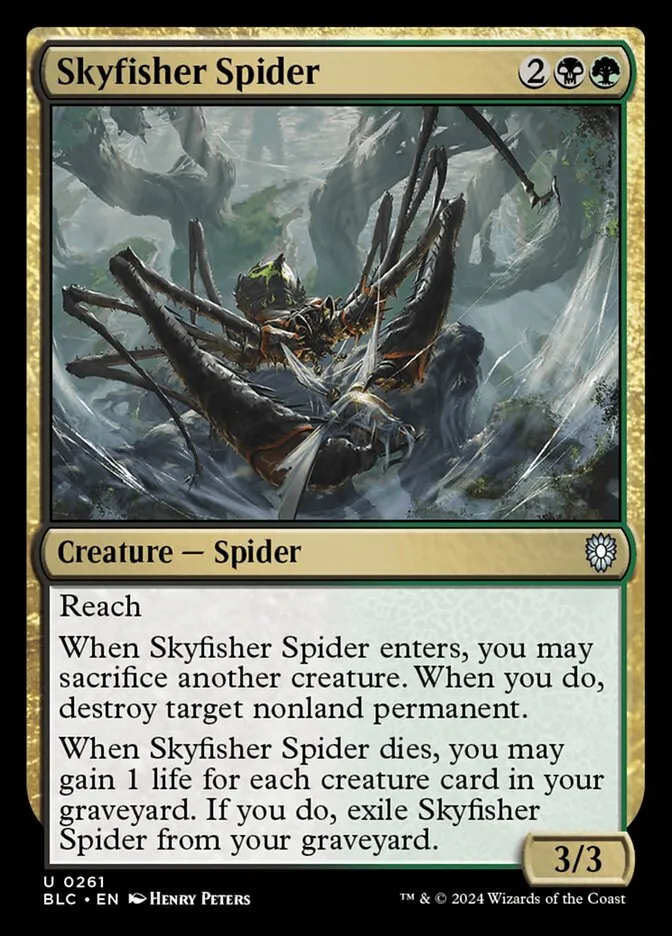 2024 Bloomburrow Commander Skyfisher Spider uncommon #261 uncommon card image