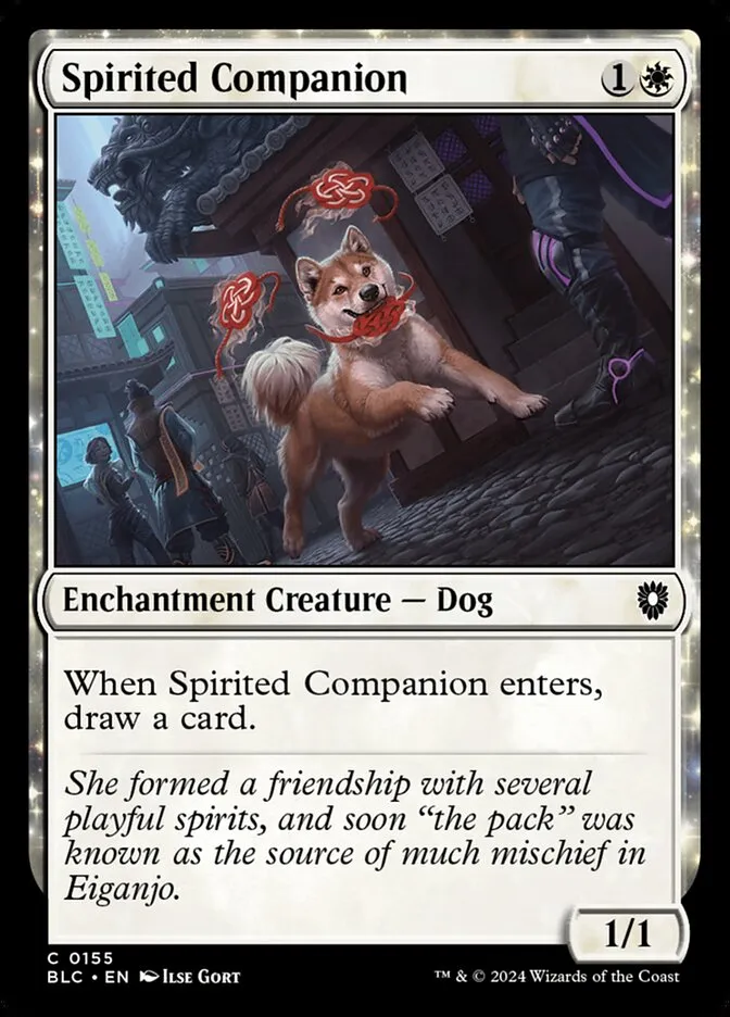 2024 Bloomburrow Commander Spirited Companion common #155 common card image