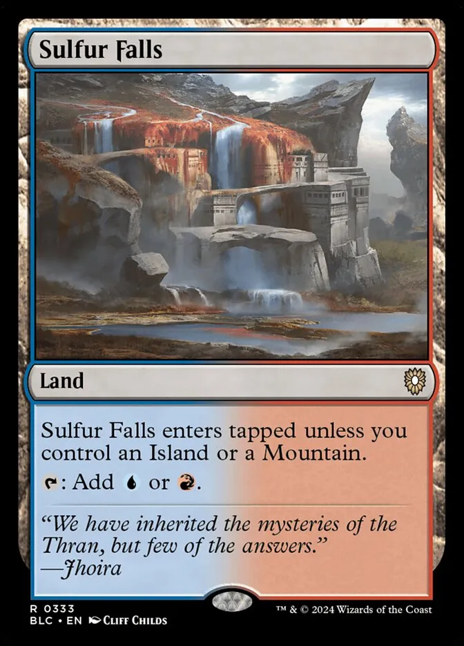 2024 Bloomburrow Commander Sulfur Falls #333 rare card image