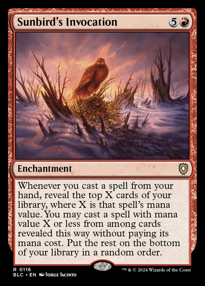 2024 Bloomburrow Commander Sunbird's Invocation rare #116 rare card image